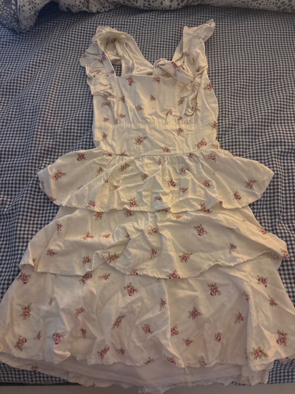 White Mini Dress with Floral Print